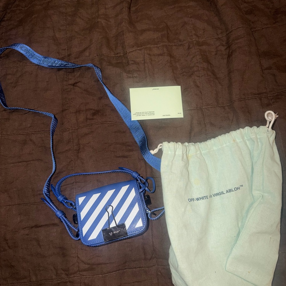 Off-White Striped Blue Crossbody Bag